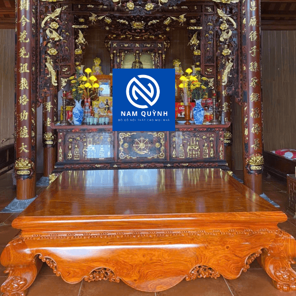 Sập trơn gỗ hương đá đẹp tại Đồ Gỗ Nam Quỳnh