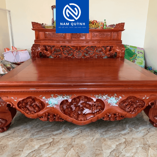 Sập khảm ba bông đẹp tại Đồ Gỗ Nam Quỳnh