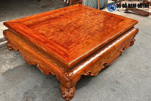 Sập chân quỳ gỗ cẩm lai mặt một lá 1m8x2m2 vân vip tại Đồ Gỗ Nam Quỳnh