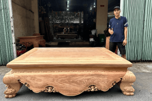 Siêu phẩm sập gỗ gõ đỏ mặt một lá tứ diện hiếm đẹp tại Đồ Gỗ Nam Quỳnh