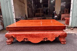 Sập gỗ nguyên khối gỗ hương đá 1m6x2m tại Đồ Gỗ Nam Quỳnh