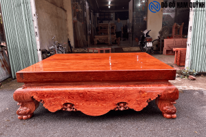 Sập gỗ nguyên khối gỗ hương đá 1m6x2m tại Đồ Gỗ Nam Quỳnh