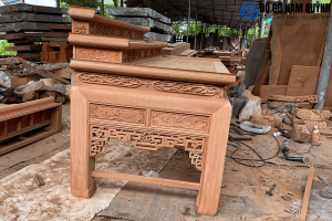 Bàn thờ tam cấp gỗ hương Nam Phi chân 16 siêu đẹp tại Đồ Gỗ Nam Quỳnh