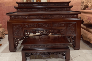 Bàn thờ tam cấp gỗ hương Nam Phi chân 16 siêu đẹp tại Đồ Gỗ Nam Quỳnh