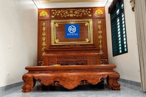 Combo nội thất phòng thờ và sập gỗ hương đá đẹp vip tại Đồ Gỗ Nam Quỳnh