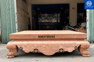 Bộ sập nguyên khối gỗ hương đá chọn vân siêu đẹp tại Đồ Gỗ Nam Quỳnh