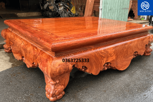 Bộ sập chân quỳ trơn tứ diện gỗ hương đá vân siêu đẹp tại Đồ Gỗ Nam Quỳnh